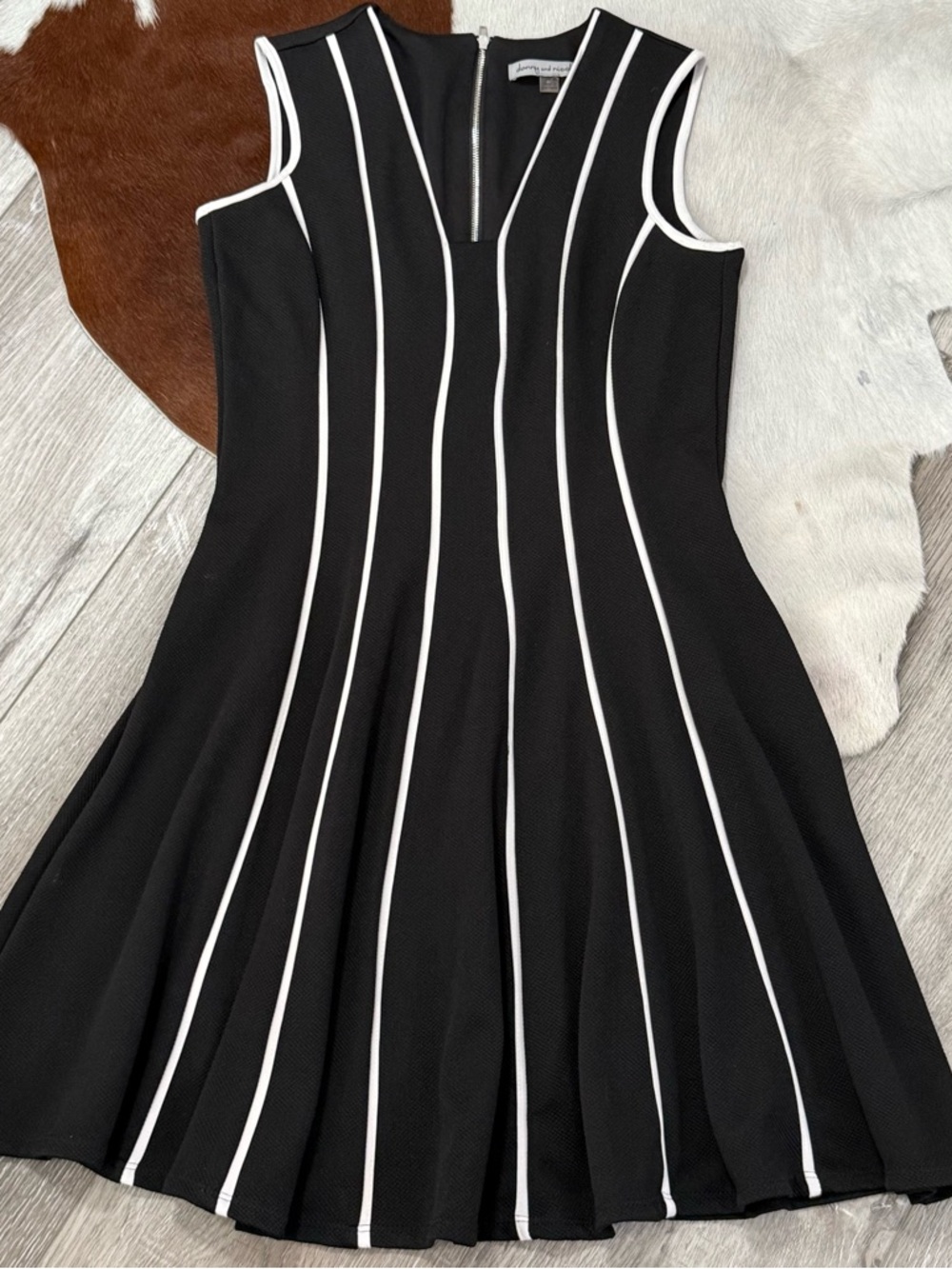 Danny and Nicole Black Dress with White Piping
